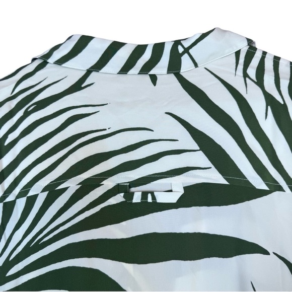 AYR The Pool House Button Down Green Leaf Silk Dress Size XL Shirtdress - Picture 10 of 15
